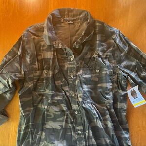 Sanctuary Olive Camouflage Shirt
